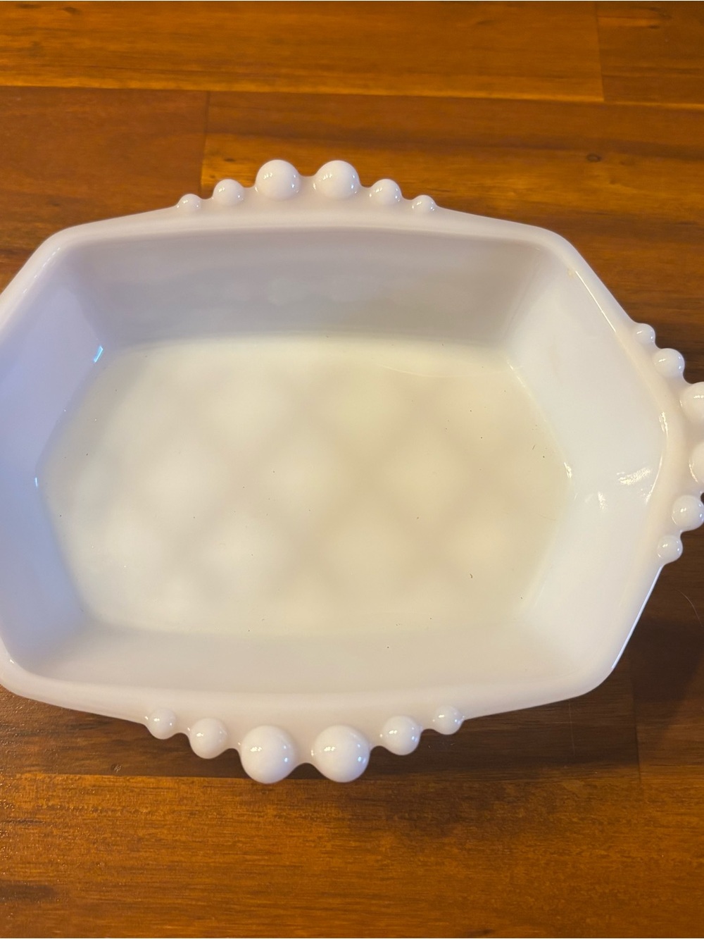 Fenton White Milk Glass Hobnail bottom of butter dish. Replacement Piece